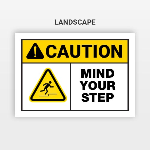 Caution Mind Your Step Sign Watch Stock Vector (Royalty Free - View #3