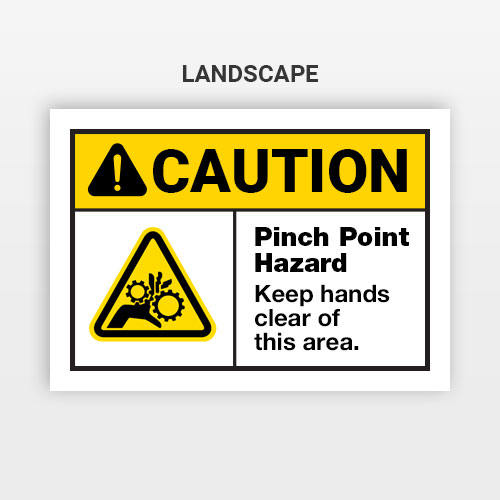 Caution! Pinch Point Hazard - Safety Sticker